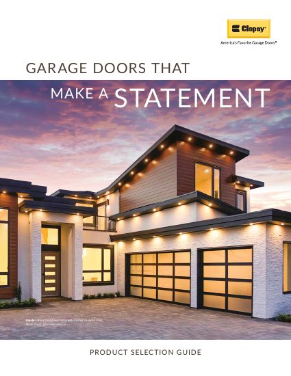Clopay Corporation — Product Selection Guide — Imagine / Make a Statement (catalog cover)