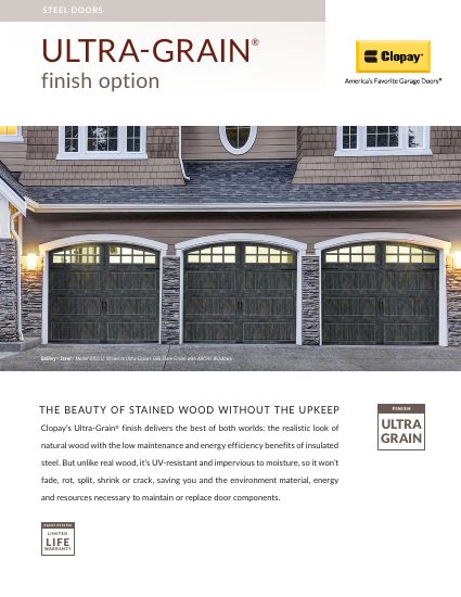 Clopay Corporation — Ultra-Grain Paint Option Brochure (catalog cover)