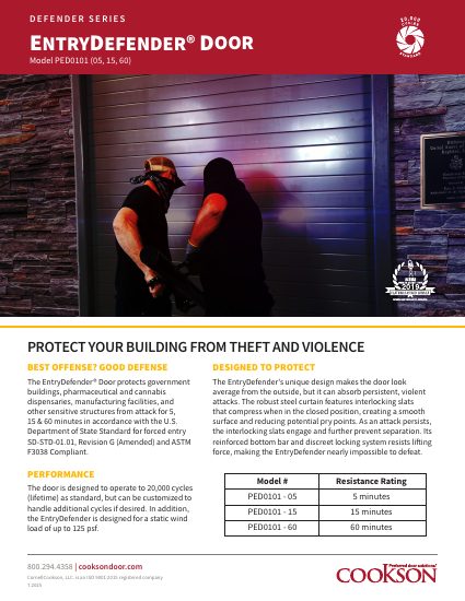CornellCookson — EntryDefender Door — Feature Sheet (catalog cover)