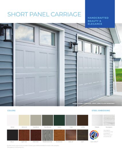 Midland Garage Door Mfg. Co. — Short Panel Carriage 2026 (catalog cover)