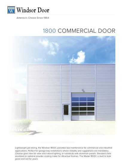 Windsor Door — 1800 Commercial Door Brochure (catalog cover)